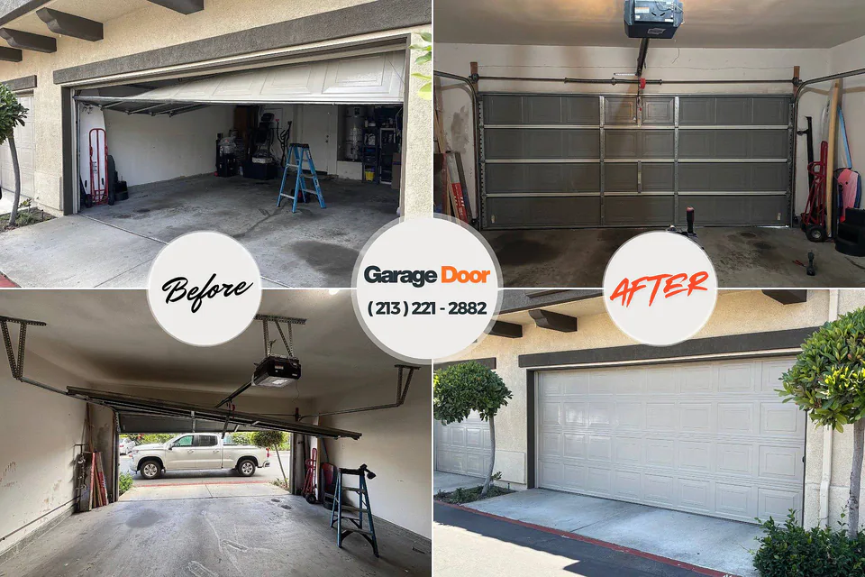 Before and after: garage door repair East Renton Highlands, WA
